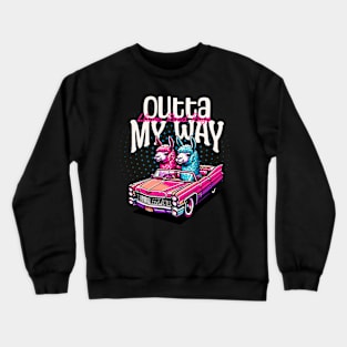 Outta my Way - Road rage - Llama Crewneck Sweatshirt